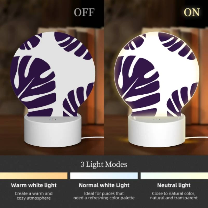 Round Acrylic Night Light, A pattern of leaves on a white background. Round Acrylic Night Light, A Pattern Of Leaves On A White Background. -Acrylic Night Light Shop 34515de2d47f336f00de786923e907c2324d0693