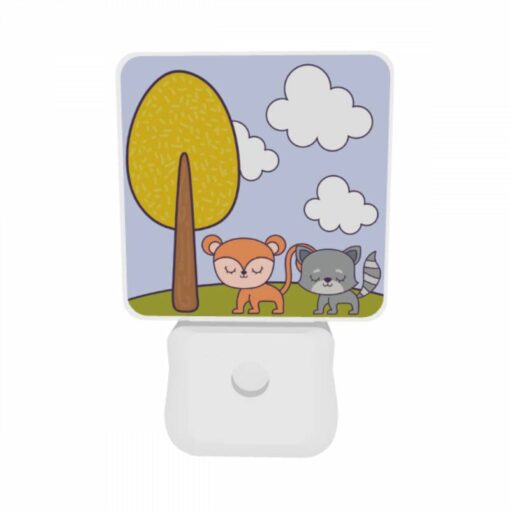Night Light Set Of 2, Two Cartoon Animals Are Sitting Under A Tree. -Acrylic Night Light Shop 347d12eaba32db97f209545b348f686045d0d765
