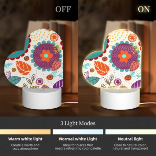 Love Acrylic Night Light, A Colorful Floral Pattern With Orange -Acrylic Night Light Shop 349a800c0a27765788b8f874d32cf673466ff159
