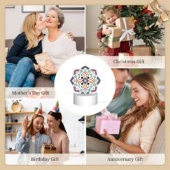 Rectangular Acrylic Night Light, A Colorful Flower Design With A Purple Background. -Acrylic Night Light Shop 34c37bdd8a75548bef3e42a80ee710d656012f39