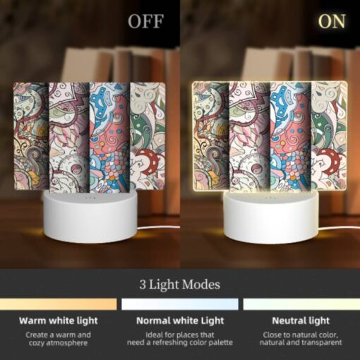 Rectangular Acrylic Night Light, Three Colorful Artworks Are Displayed Side By Side. -Acrylic Night Light Shop 34e53fb8e7381bb96919d24fa163b44b9e46c9ba