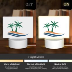 Rectangular Acrylic Night Light, A Logo Of A Palm Tree On A Beach. -Acrylic Night Light Shop 351177fb1e02d7e839fa4edc8e21859de9d75904