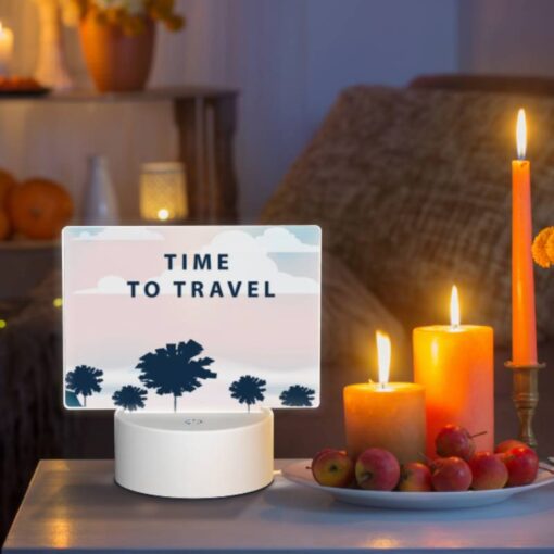 Rectangular Acrylic Night Light, A Boat With A Red Roof Is Traveling On The Water. -Acrylic Night Light Shop 35ab97e6a2ab5a5a74dd67de8267de739e89dbf8