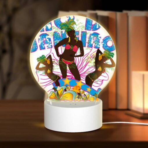 Round Acrylic Night Light, A Colorful Advertisement Featuring A Woman In A Bikini. -Acrylic Night Light Shop 35d46587ae9af4de07253fbf25c589c46f553761
