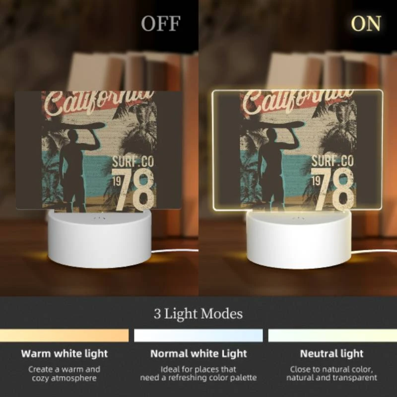 Rectangular Acrylic Night Light, A man is holding a surfboard over his head. Rectangular Acrylic Night Light, A Man Is Holding A Surfboard Over His Head. -Acrylic Night Light Shop 35e6a315b60ab05acf8423ae07675bde7b7d4130
