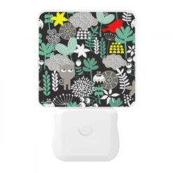 Night Light, A Black And White Image Of A Bird Sitting On A Branch Surrounded By Green Leaves. -Acrylic Night Light Shop 35ea7a268ded21beb092b81e664c4e4179751554