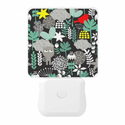 Night Light, A Black And White Image Of A Bird Sitting On A Branch Surrounded By Green Leaves. -Acrylic Night Light Shop 35ea7a268ded21beb092b81e664c4e4179751554