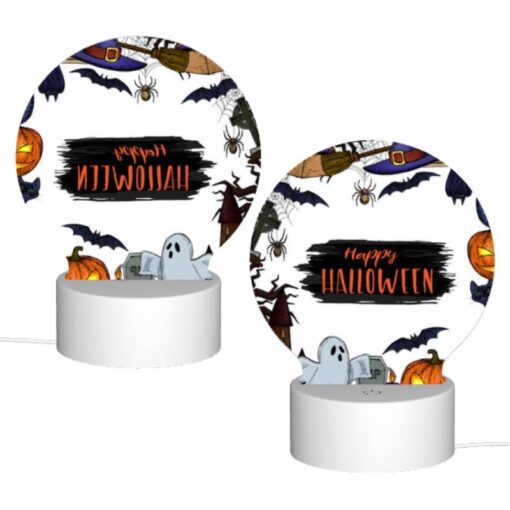 Round Acrylic Night Light, A Colorful Halloween Poster With A Spider -Acrylic Night Light Shop 35fa307cd01a5f9646b3c42c18ec24cbbee2e99d