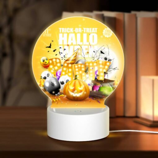 Round Acrylic Night Light, A Poster Advertising A Halloween Party. -Acrylic Night Light Shop 360607f634968b4c1315a8f921b60f04aeb167e9