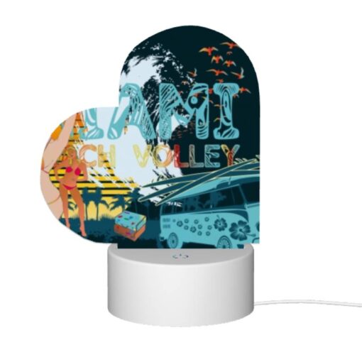 Love Acrylic Night Light, A Woman In A Bikini Is Standing In Front Of A Beach Volleyball Net. -Acrylic Night Light Shop 360b7c90bde70118a6cec96d9e9a2a7d5a8d791a