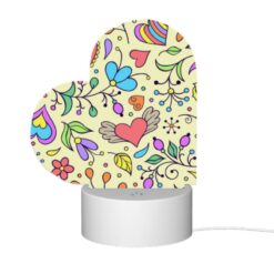 Love Acrylic Night Light, A Colorful Floral Pattern With Hearts And Flowers. -Acrylic Night Light Shop 369a85df20342427b68a462920877d01a16fa490