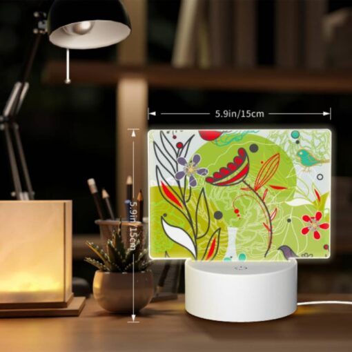 Rectangular Acrylic Night Light, A Colorful Painting Of Flowers And Birds. -Acrylic Night Light Shop 36e11f6e8d01afcff55c5bc58fec80f55dd42e7d