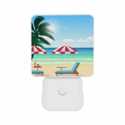 Night Light Set Of 2, A Beach Scene With Two Umbrellas And Two Chairs. -Acrylic Night Light Shop 370d07079693753e45531dab776867a75c98109a