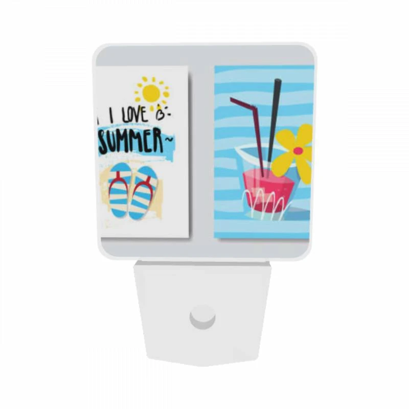 Night Light Set of 2, A cardboard sign that says "I love summer" with a straw in a cup of pink juice. Night Light Set Of 2, A Cardboard Sign That Says "I Love Summer" With A Straw In A Cup Of Pink Juice. -Acrylic Night Light Shop 37573467b18f91c5fc5e26a2f6e11b2933547343