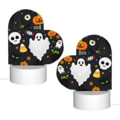 Love Acrylic Night Light, A Cartoon Of A Ghost With A Banner That Says "boo". -Acrylic Night Light Shop 37793262f3da15e43de87b7cc3851af4d8eb0db5