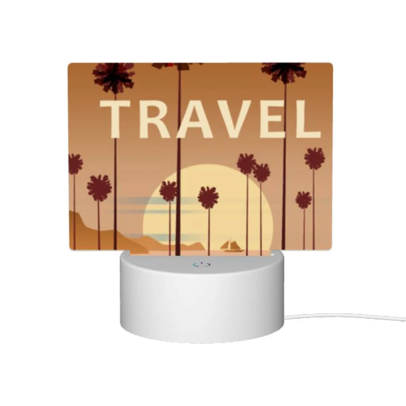 Rectangular Acrylic Night Light, A bus is parked in front of a beach with palm trees in the background. Rectangular Acrylic Night Light, A Bus Is Parked In Front Of A Beach With Palm Trees In The Background. -Acrylic Night Light Shop 3789ea4dd7c108a7da504e2242dd46c8e38a16c5