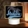 Rectangular Acrylic Night Light, A Logo For A Surfing Beach.