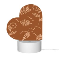 Love Acrylic Night Light, A Drawing Of Leaves And Flowers On A Brown Background. -Acrylic Night Light Shop 37c62115a4a906f128b95c95006e200b69a1e148