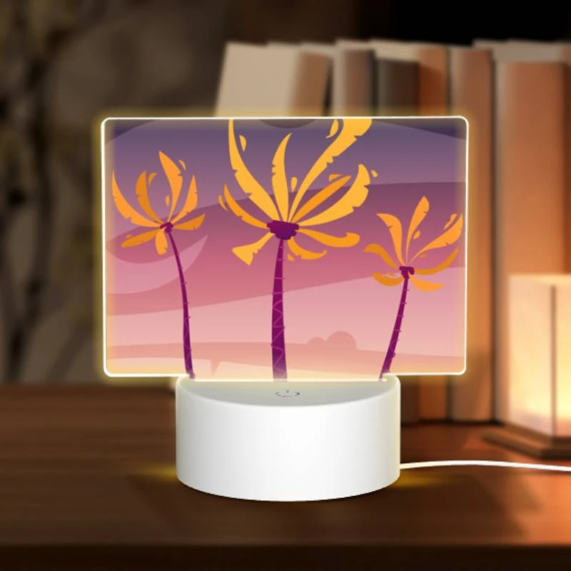 Rectangular Acrylic Night Light, Three palm trees with yellow flowers in the sky. Rectangular Acrylic Night Light, Three Palm Trees With Yellow Flowers In The Sky. -Acrylic Night Light Shop 37e8d4a9e59a41de03c12b2b7bc08d9cbceb2ddb