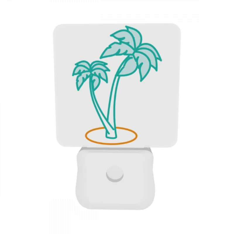 Night Light Set of 2, A green and blue palm tree with a blue trunk. Night Light Set Of 2, A Green And Blue Palm Tree With A Blue Trunk. -Acrylic Night Light Shop 38087d671a1198a60dea1aedf0a2b7a916a2c88c