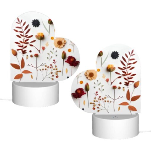 Love Acrylic Night Light, A Collection Of Flowers And Leaves On A White Background. -Acrylic Night Light Shop 380b1e5b658af8cf0fad95e63589a2d548d0c0c3