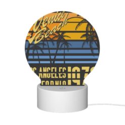 Round Acrylic Night Light, A Colorful Poster Advertising Venice Beach -Acrylic Night Light Shop 38beca77f3d5a6688d45f50038aef1ebb7f77793