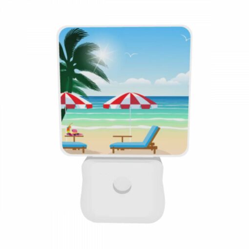 Night Light Set Of 2, A Beach Scene With Two Umbrellas And Two Chairs. -Acrylic Night Light Shop 390d26fe2df766cc37834db12a239bcebebcfa38