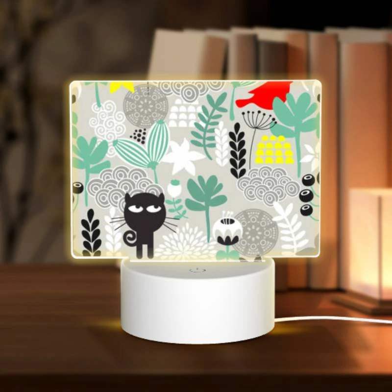 Rectangular Acrylic Night Light, A black cat with a yellow bird on its head. Rectangular Acrylic Night Light, A Black Cat With A Yellow Bird On Its Head. -Acrylic Night Light Shop 392a6d9a94047a4afbd014d576e81543c0c154d9