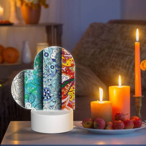 Love Acrylic Night Light, Three Colorful Designs Of Flowers Are Displayed On A Wall. -Acrylic Night Light Shop 3983e0f57016bafdb6a6ff4f2dc41bdf72b413b6