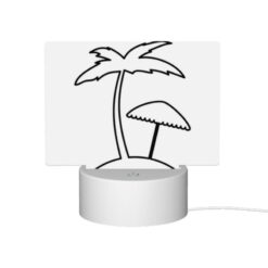Rectangular Acrylic Night Light, A Black And White Drawing Of A Palm Tree And A Beach Umbrella. -Acrylic Night Light Shop 39d610b9ba63c511299556b1d8e07a7567ac02f4