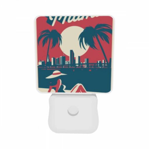Night Light Set Of 2, A Woman Wearing A Hat Is Sitting On A Beach -Acrylic Night Light Shop 39dc5446e4229be1bb656b9fb40a728464d229e6