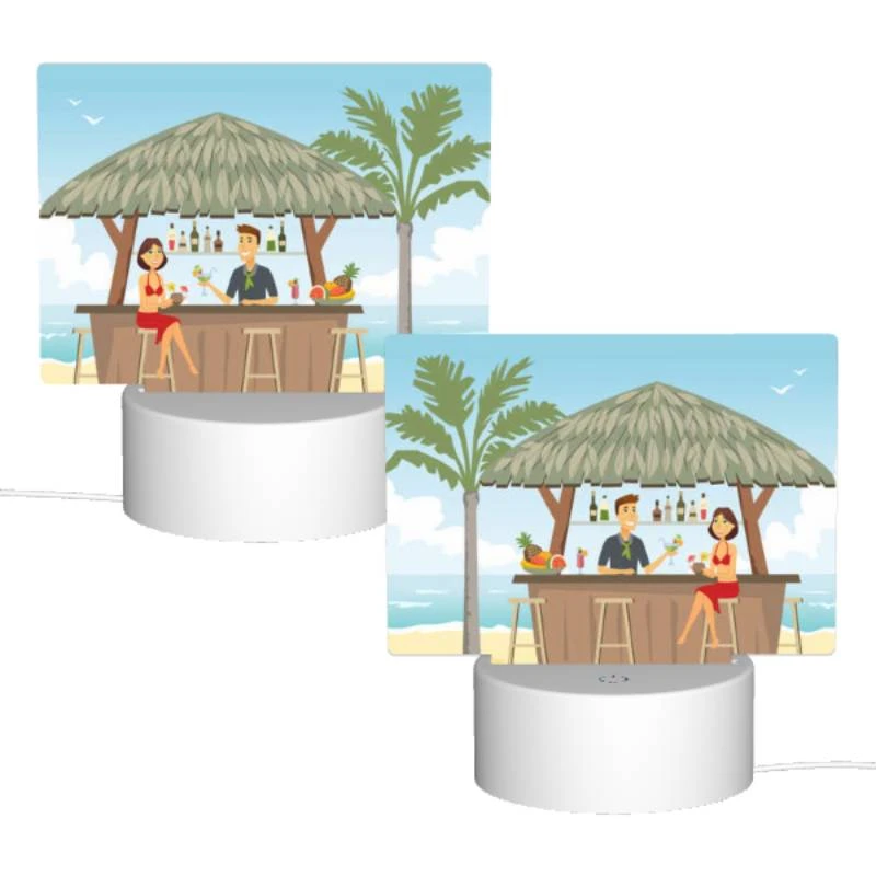 Rectangular Acrylic Night Light, A man and woman are sitting at a bar under a thatched roof Rectangular Acrylic Night Light, A Man And Woman Are Sitting At A Bar Under A Thatched Roof -Acrylic Night Light Shop 3a0c4f58efafde868cde4888d73c27a7779d5af8