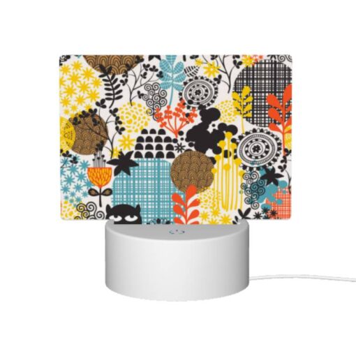 Rectangular Acrylic Night Light, A Black Cat Is Sitting On A Yellow And Blue Checkered Background. -Acrylic Night Light Shop 3a0f5183d5b1bf8722532c8b4555e42cedd681ca