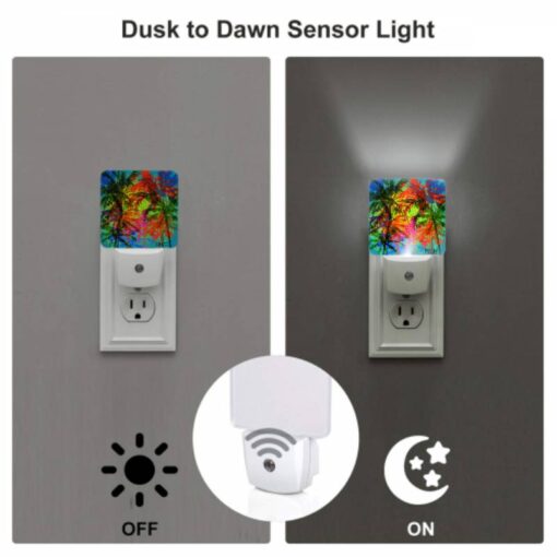 Night Light Set Of 2, A Colorful Image Of Palm Trees With A Logo That Reads "Palm Beach." -Acrylic Night Light Shop 3a15c39feddb5250bccfe82e6c2712fca2519843