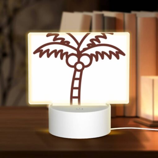 Rectangular Acrylic Night Light, A Brown And White Drawing Of A Palm Tree. -Acrylic Night Light Shop 3a186d686097fefab6d8b0bdb4dbedf7ece8f8d4