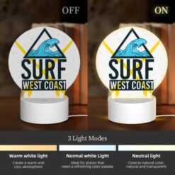 Round Acrylic Night Light, A Logo For Surf West Coast. -Acrylic Night Light Shop 3ac6f3a95820784759ed945033f54ebf08aeaf95