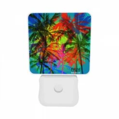 Night Light Set Of 2, A Colorful Image Of Palm Trees With A Logo That Reads "Palm Beach." 7 Night Light Set Of 2, A Colorful Image Of Palm Trees With A Logo That Reads "Palm Beach." -Acrylic Night Light Shop 3b5959bc08d328e1e85491814d322a8275812595