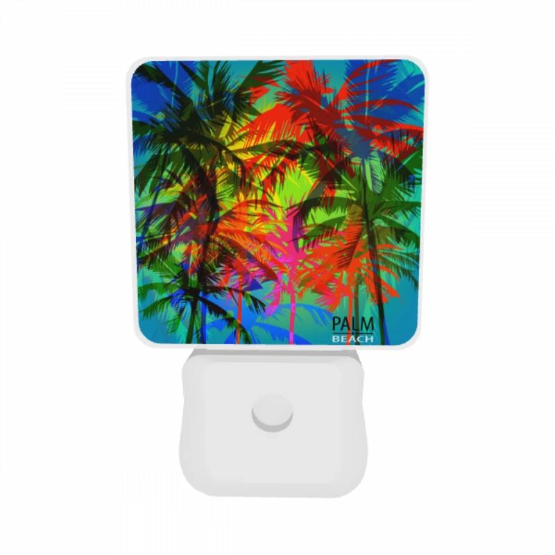 Night Light Set of 2, A colorful image of palm trees with a logo that reads "Palm Beach." Night Light Set Of 2, A Colorful Image Of Palm Trees With A Logo That Reads "Palm Beach." -Acrylic Night Light Shop 3b5959bc08d328e1e85491814d322a8275812595