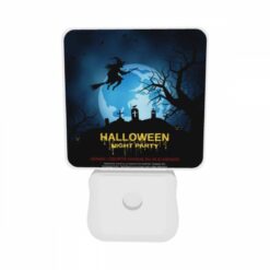 Night Light Set Of 2, A Witch Flies Over A Halloween Night Party. -Acrylic Night Light Shop 3bab46a90e909bd8726581be00e8baf03ac833b5