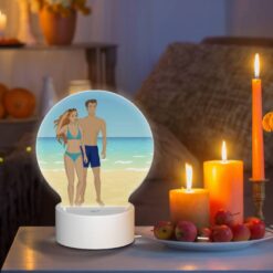 Round Acrylic Night Light, A Man And A Woman Are Walking On The Beach. -Acrylic Night Light Shop 3c1f7bd77a0ac3b0a6a8978c3cf5656a9a79d5b8