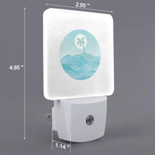 Night Light, A Blue And White Ocean With A Palm Tree In The Middle. -Acrylic Night Light Shop 3c672af04ea52d2490561f6225eaf15513d84553