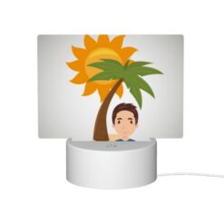 Rectangular Acrylic Night Light, A Man Is Smiling Under A Palm Tree. -Acrylic Night Light Shop 3c686284f371f3697d091377004137552afdbb7c