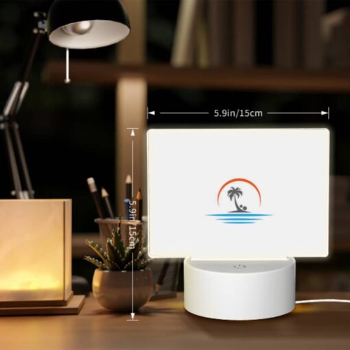 Rectangular Acrylic Night Light, A Sunset With A Palm Tree On A Beach. -Acrylic Night Light Shop 3c6c281d78c35388495ae0c8e6f489ecd6cc0e16