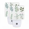 Night Light Set Of 2, Six Different Types Of Leaves Are Shown In A Row.