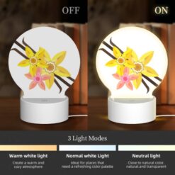 Round Acrylic Night Light, A Yellow Flower With A Pink Center Is Surrounded By Other Yellow Flowers. -Acrylic Night Light Shop 3cb97c2d9ace9b0c23a3e5a42bcc075ae96ccb50