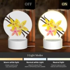 Round Acrylic Night Light, A Yellow Flower With A Pink Center Is Surrounded By Other Yellow Flowers. 2 Round Acrylic Night Light, A Yellow Flower With A Pink Center Is Surrounded By Other Yellow Flowers. -Acrylic Night Light Shop 3cb97c2d9ace9b0c23a3e5a42bcc075ae96ccb50