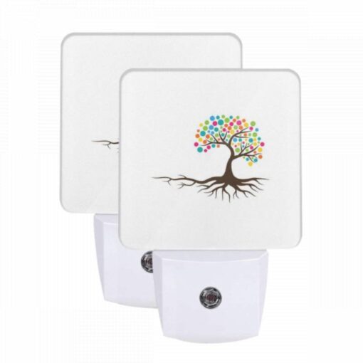 Night Light Set Of 2, A Tree With Many Colors On It. -Acrylic Night Light Shop 3cd0c23d858d4f116155d52d7b82f61ab21341d9
