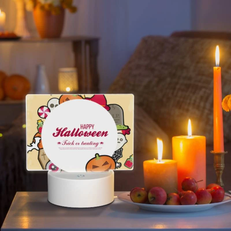 Rectangular Acrylic Night Light, A colorful Halloween poster with a round circle in the center. Rectangular Acrylic Night Light, A Colorful Halloween Poster With A Round Circle In The Center. -Acrylic Night Light Shop 3d1a9281de915a3efa57c220dfccab9a073de533