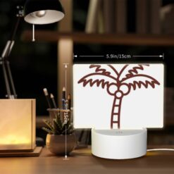 Rectangular Acrylic Night Light, A Brown And White Drawing Of A Palm Tree. -Acrylic Night Light Shop 3d6e67c24048aa93b02dfab157e2bbb45f2af959