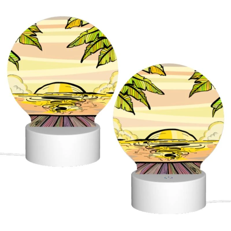Round Acrylic Night Light, A sunset with a beach and palm trees in the background. Round Acrylic Night Light, A Sunset With A Beach And Palm Trees In The Background. -Acrylic Night Light Shop 3e074e12604c23f073142faa4ae7cdc5a8a702f1